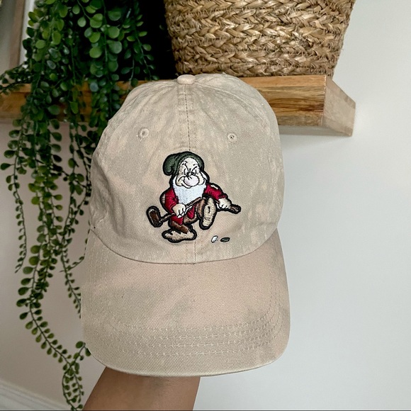 Disney Accessories - Disney Snow White Grumpy Golf Bleach Splatter Dyed Dad Hat Custom Upcycled OS